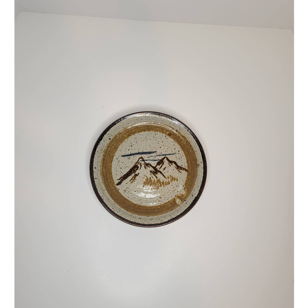 Hand Painted Glossy Mountain 7" Plate Gift Collectible